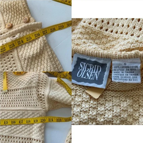 Vintage Sigrid Olsen Knit Cardigan size small. - Picture 8 of 8